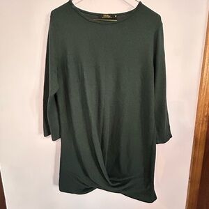 Bellina Dark Green Long Sleeve Top